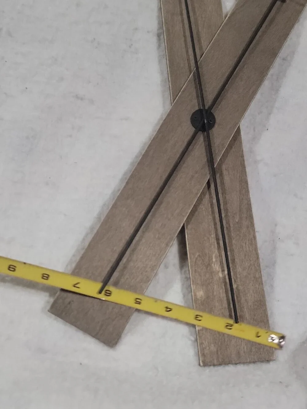 Rustic Wooden Ski Wall Accent in Brown Black Ski Poles Winter Holiday